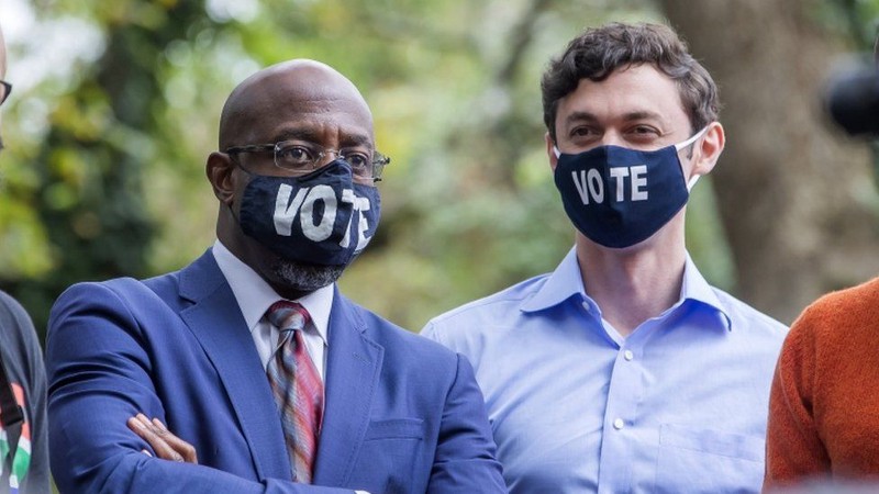 Raphael Warnock (left) and Jon Ossoff are the Democratic candidates for Georgia’s seats EPA From BBC News